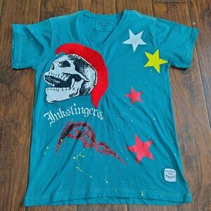 Inkslingers Mohawk skull short sleeve T-shirt Size M
